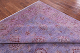 Purple Full Pile Overdyed Hand Knotted Wool Rug - 9' 0" X 11' 8" - Golden Nile