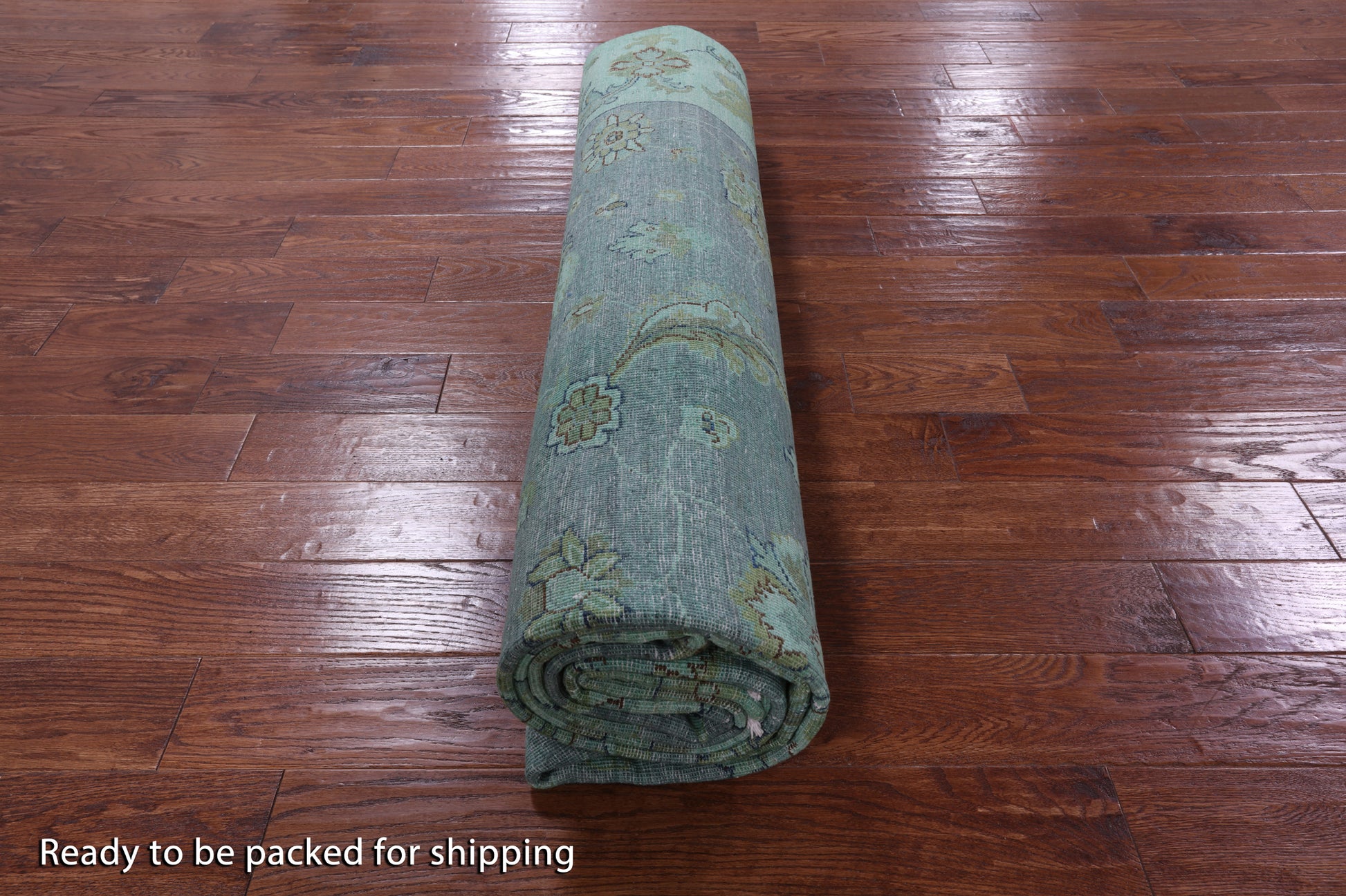 Green Full Pile Overdyed Handmade Wool Rug - 8' 10" X 11' 10" - Golden Nile