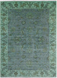 Green Full Pile Overdyed Handmade Wool Rug - 8' 10" X 11' 10" - Golden Nile