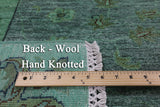 Green Full Pile Overdyed Handmade Wool Rug - 8' 10" X 11' 10" - Golden Nile