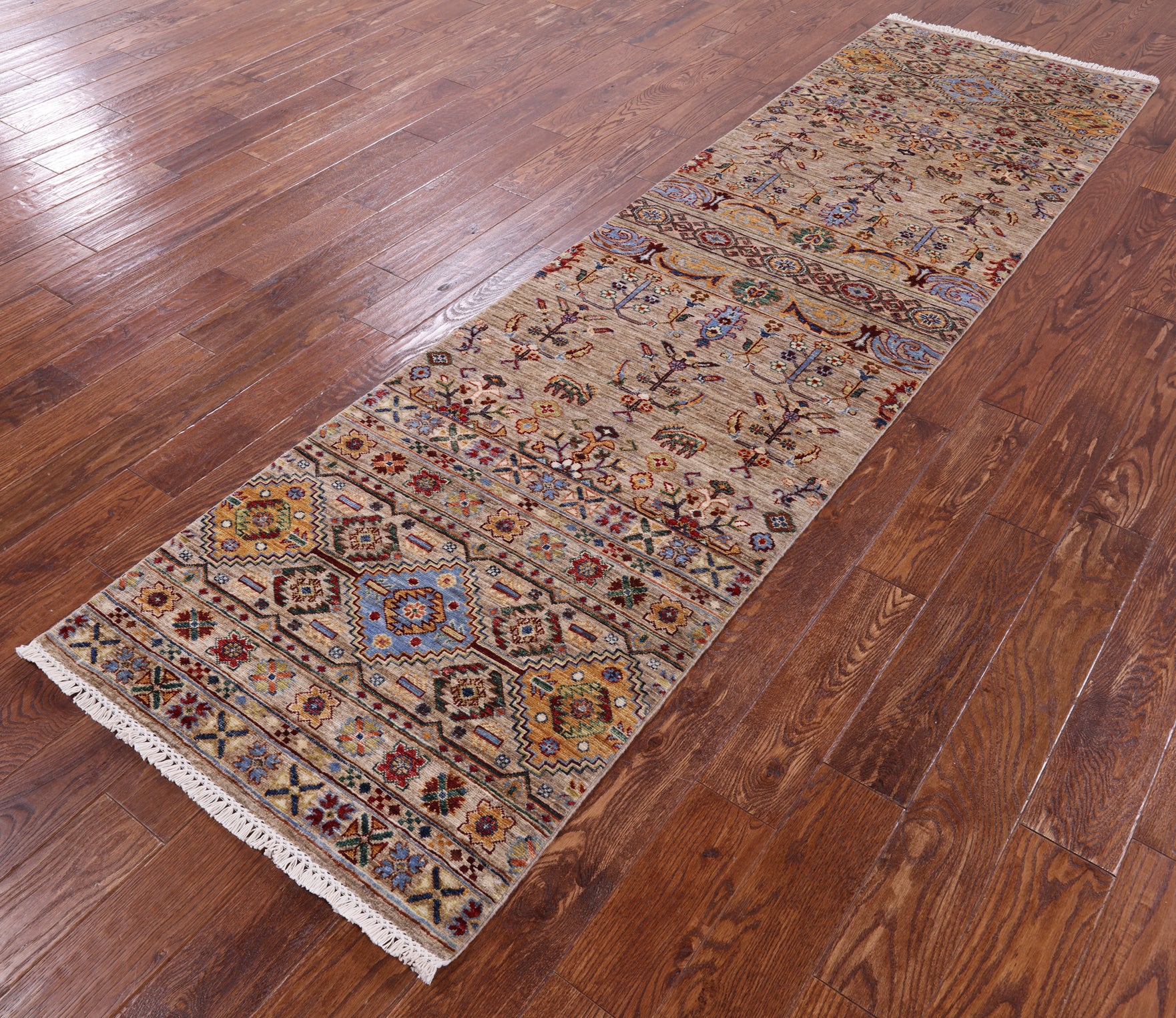 Khorjin Persian Gabbeh Handmade Wool Runner Rug - 2' 9" X 10' 0" - Golden Nile