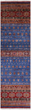 Blue Khorjin Persian Gabbeh Hand Knotted Wool Runner Rug - 2' 9" X 9' 9" - Golden Nile