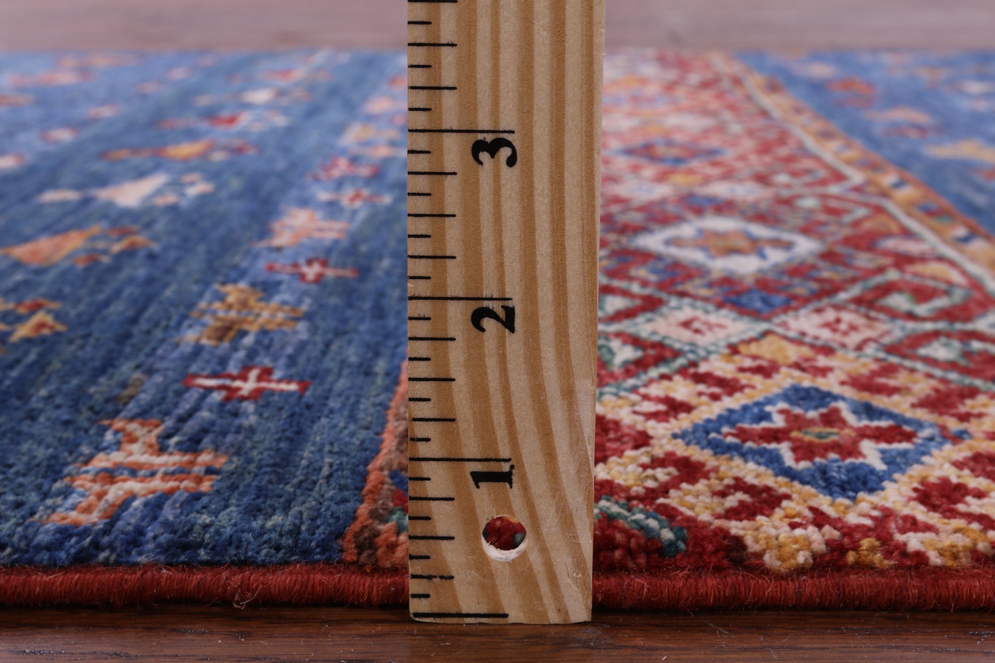 Blue Khorjin Persian Gabbeh Hand Knotted Wool Runner Rug - 2' 9" X 9' 9" - Golden Nile