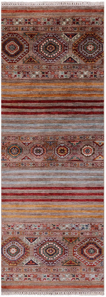 Khorjin Persian Gabbeh Handmade Wool Runner Rug - 2' 8" X 8' 0" - Golden Nile