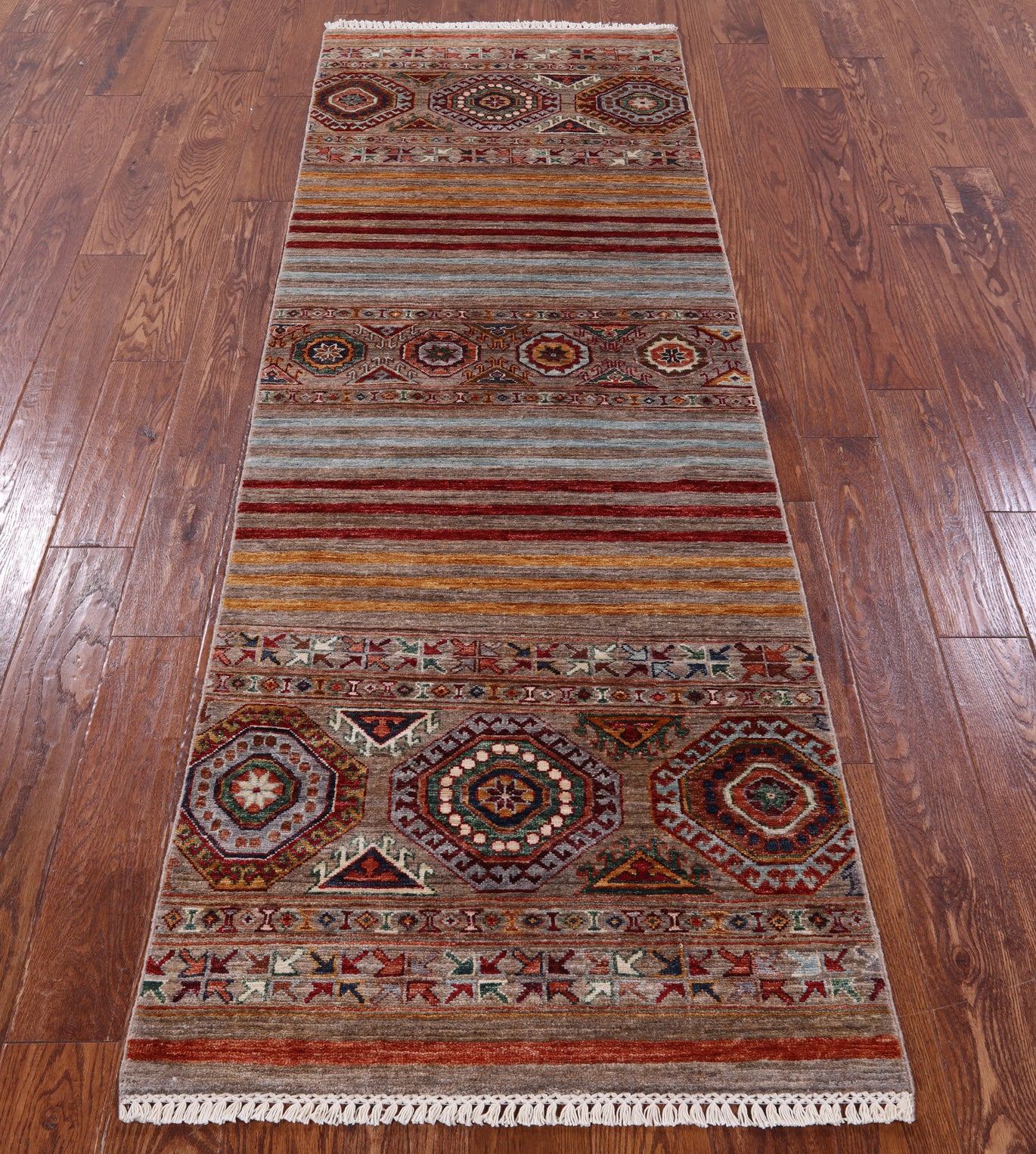 Khorjin Persian Gabbeh Handmade Wool Runner Rug - 2' 8" X 8' 0" - Golden Nile