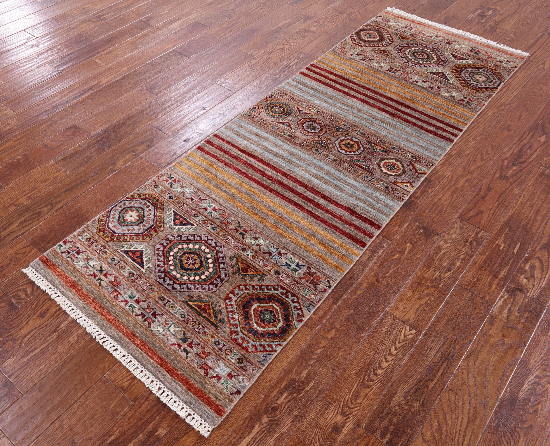 Khorjin Persian Gabbeh Handmade Wool Runner Rug - 2' 8" X 8' 0" - Golden Nile