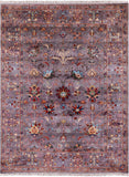 Peshawar Hand Knotted Wool Rug - 5' 0" X 6' 7" - Golden Nile