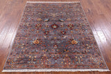 Peshawar Hand Knotted Wool Rug - 5' 0" X 6' 7" - Golden Nile