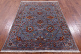 Peshawar Hand Knotted Wool Rug - 5' 0" X 6' 8" - Golden Nile