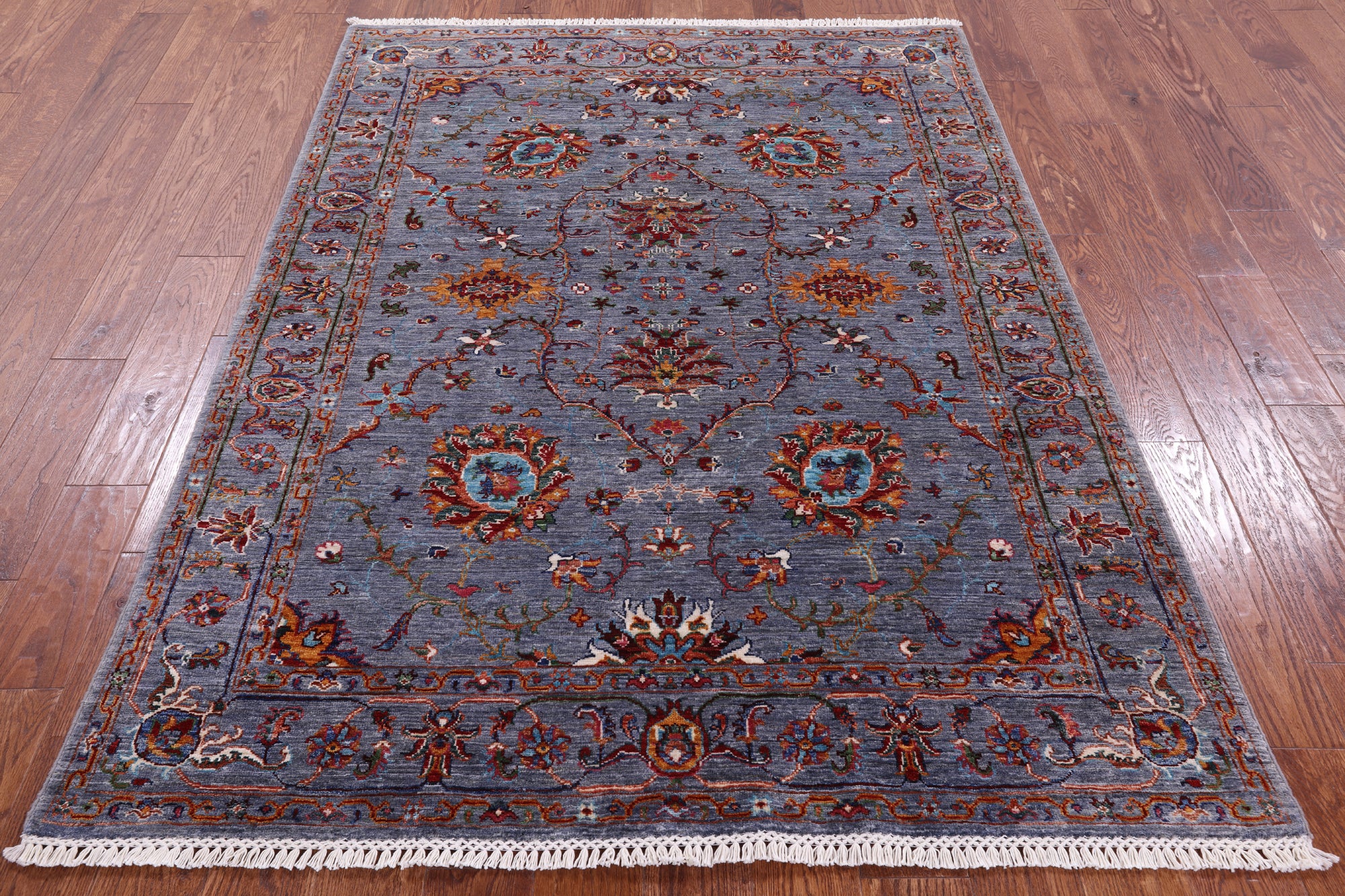 Peshawar Hand Knotted Wool Rug - 5' 0" X 6' 8" - Golden Nile