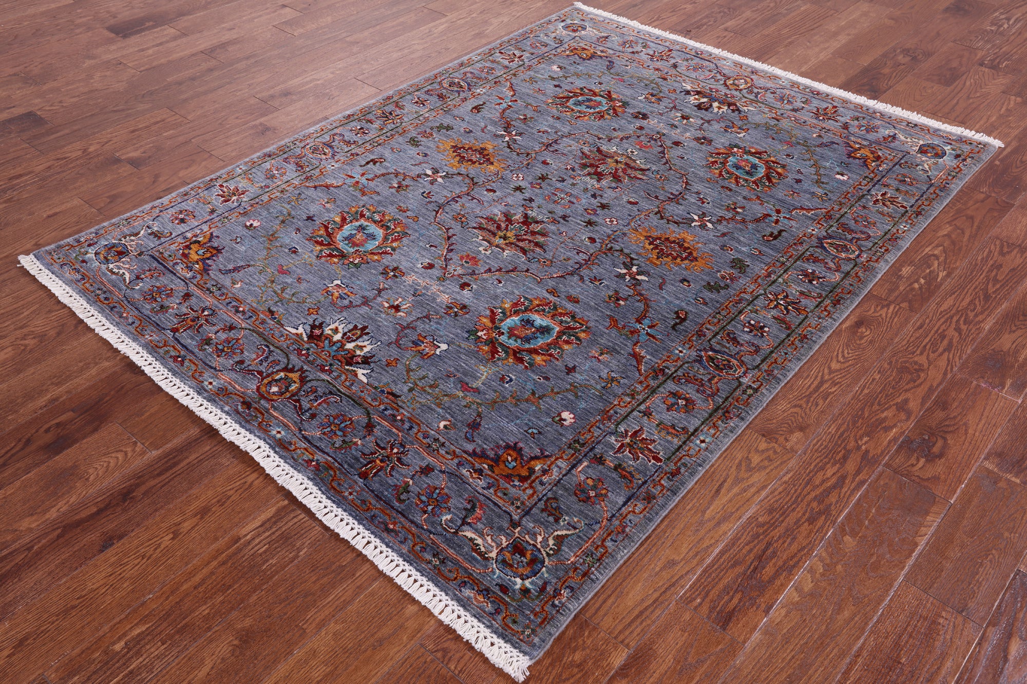 Peshawar Hand Knotted Wool Rug - 5' 0" X 6' 8" - Golden Nile