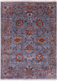 Peshawar Hand Knotted Wool Rug - 5' 0" X 6' 8" - Golden Nile