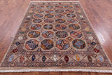 Turkmen Ersari Hand Knotted Wool Rug - 6' 1" X 8' 7" - Golden Nile