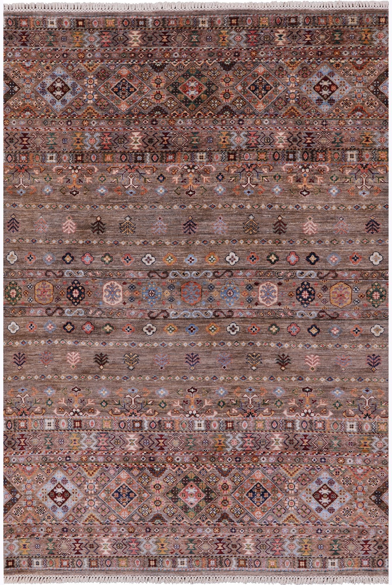 Khorjin Persian Gabbeh Hand Knotted Wool Rug - 5' 8" X 7' 11" - Golden Nile