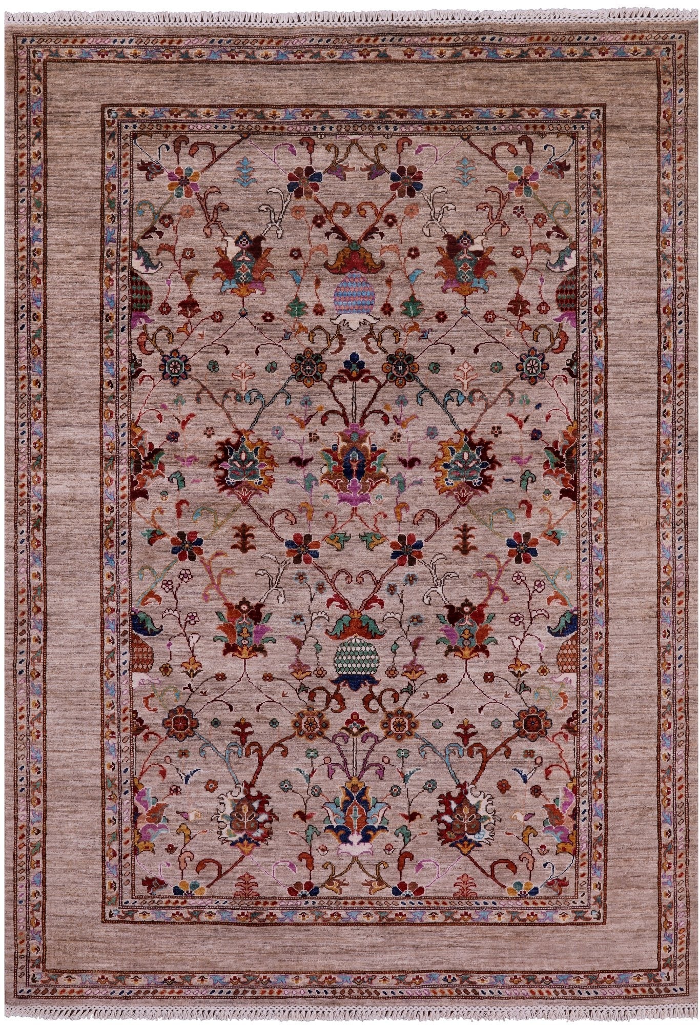Peshawar Hand Knotted Wool Rug - 5' 9" X 8' 1" - Golden Nile