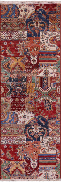 Super Kazak Handmade Wool Runner Rug - 2' 10" X 8' 4" - Golden Nile