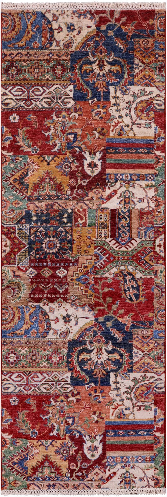 Super Kazak Handmade Wool Runner Rug - 2' 10" X 8' 4" - Golden Nile