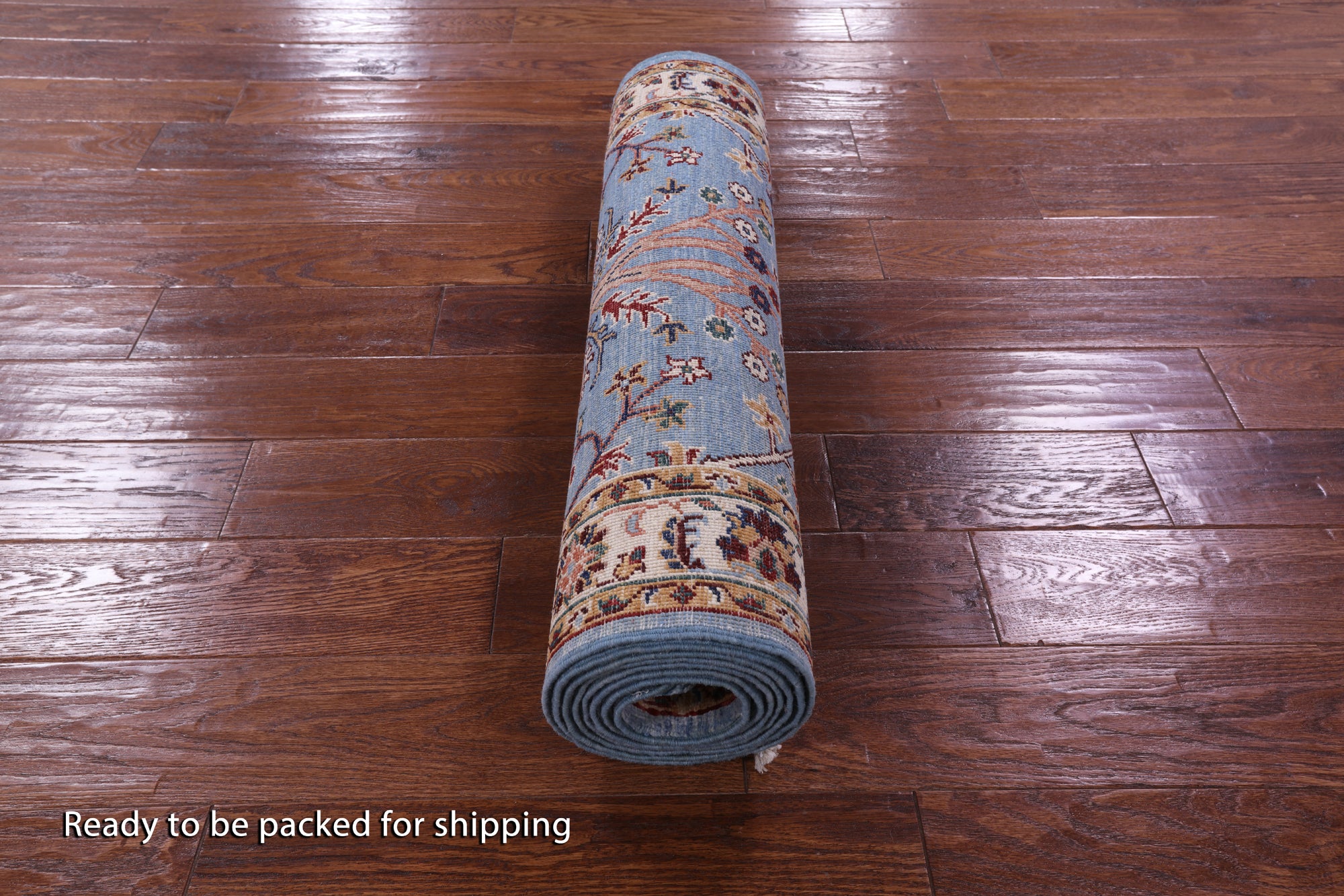 Blue Persian Tabriz Handmade Wool Runner Rug - 2' 10" X 9' 11" - Golden Nile