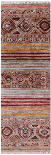 Khorjin Persian Gabbeh Handmade Wool Runner Rug - 2' 9" X 8' 1" - Golden Nile