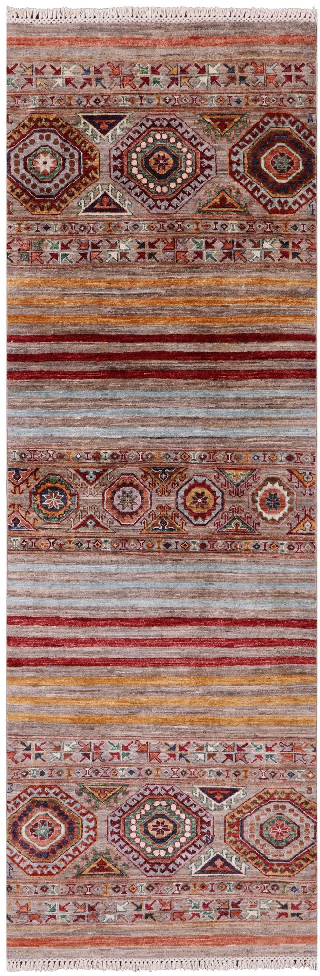 Khorjin Persian Gabbeh Handmade Wool Runner Rug - 2' 9" X 8' 1" - Golden Nile