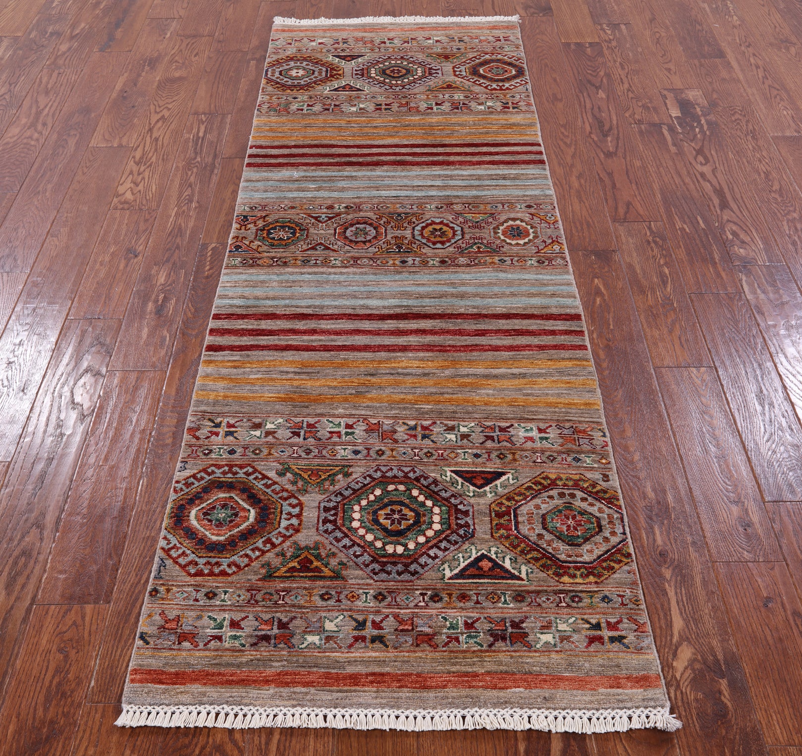 Khorjin Persian Gabbeh Handmade Wool Runner Rug - 2' 9" X 8' 1" - Golden Nile