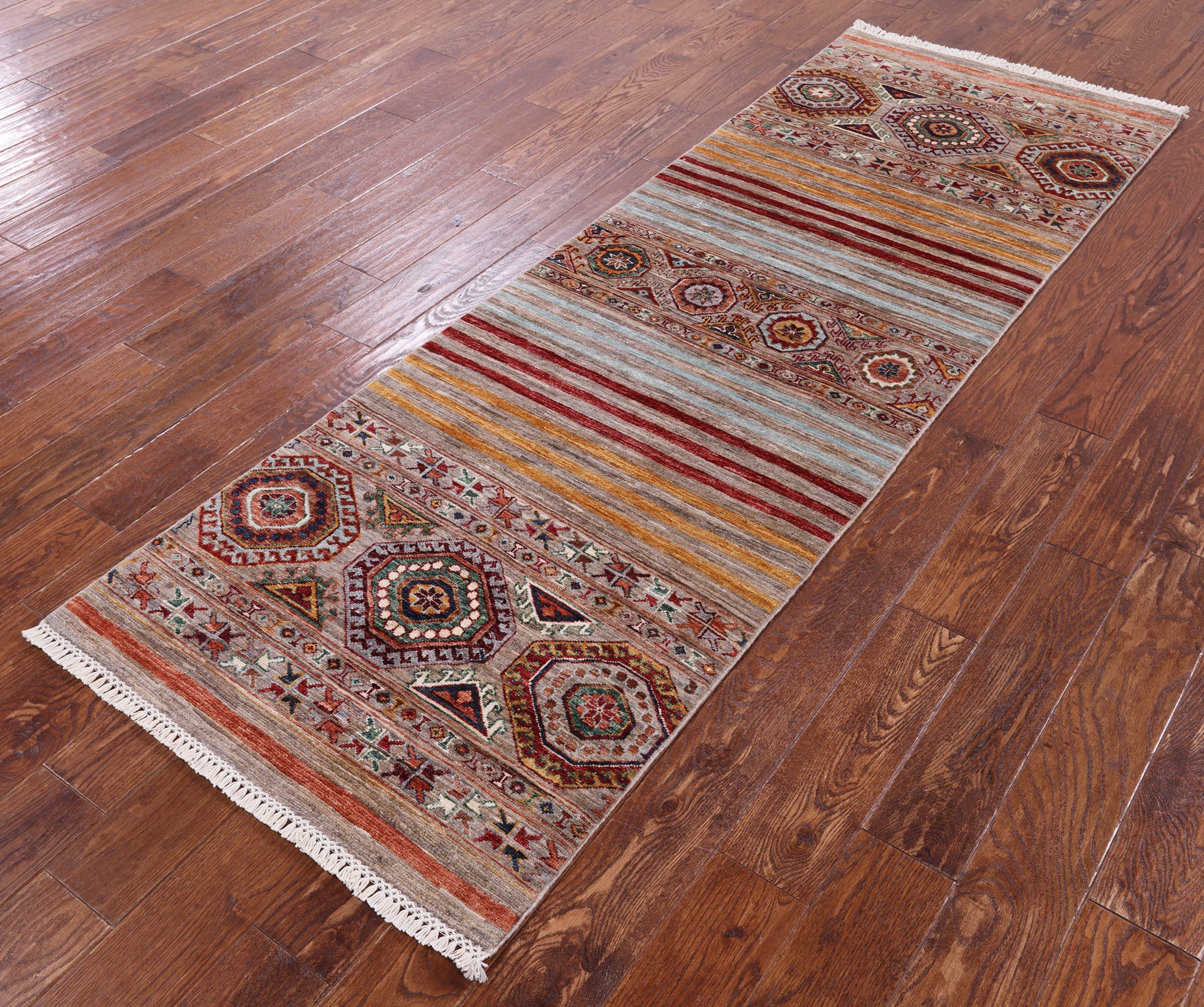 Khorjin Persian Gabbeh Handmade Wool Runner Rug - 2' 9" X 8' 1" - Golden Nile