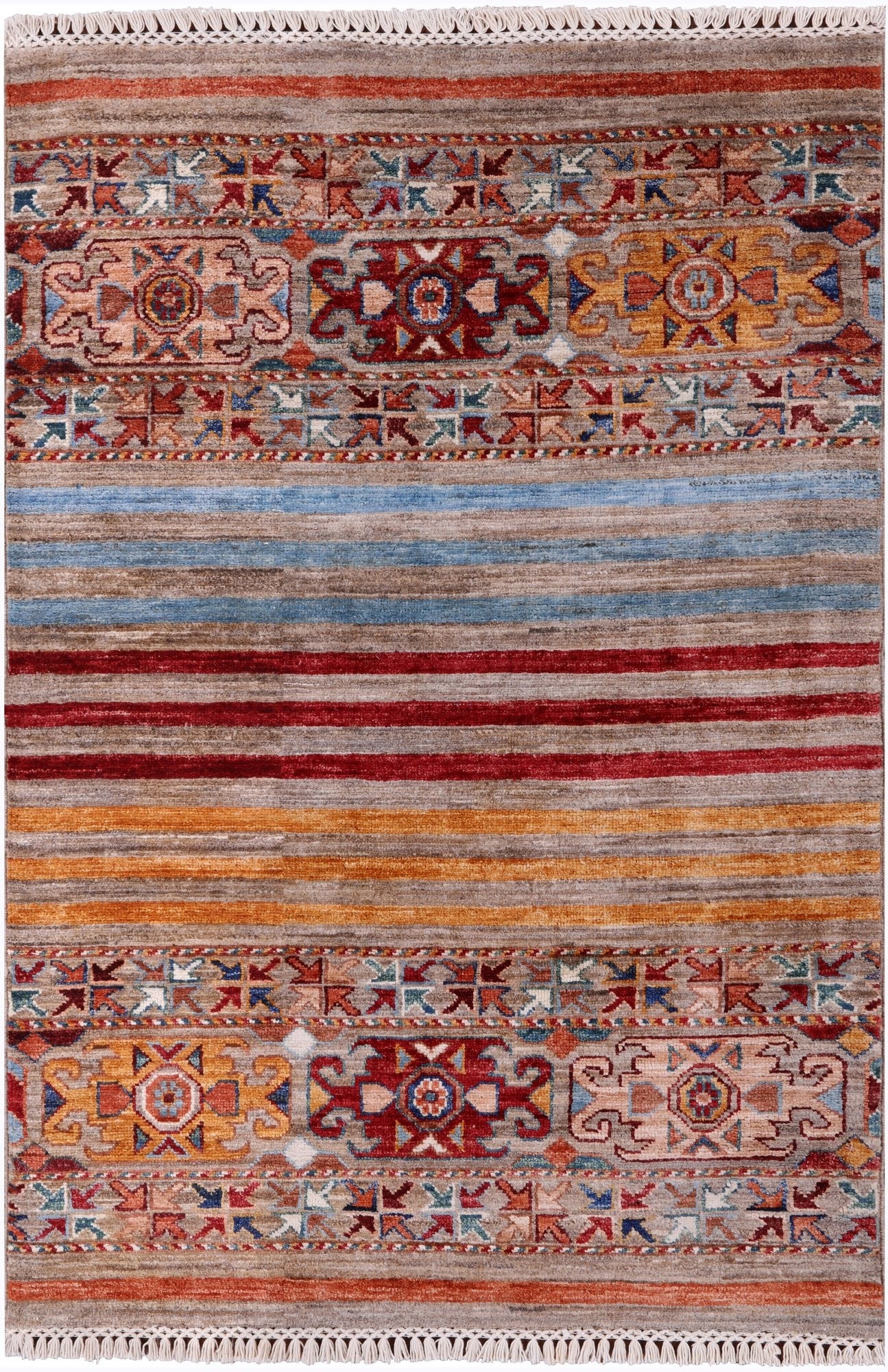 Khorjin Persian Gabbeh Handmade Wool Rug - 2' 8" X 4' 0" - Golden Nile