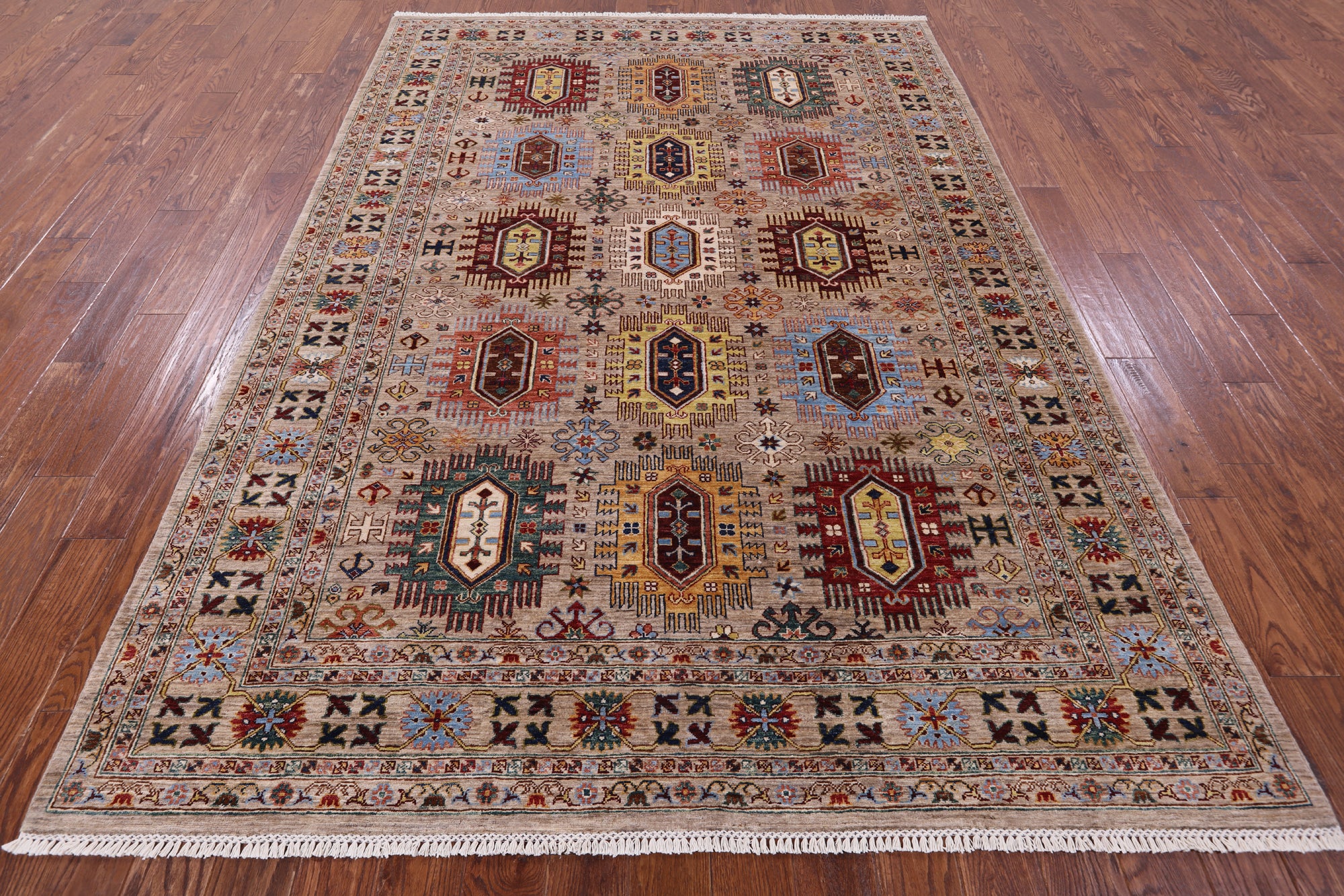 Turkmen Ersari Hand Knotted Wool Rug - 6' 11" X 9' 10" - Golden Nile