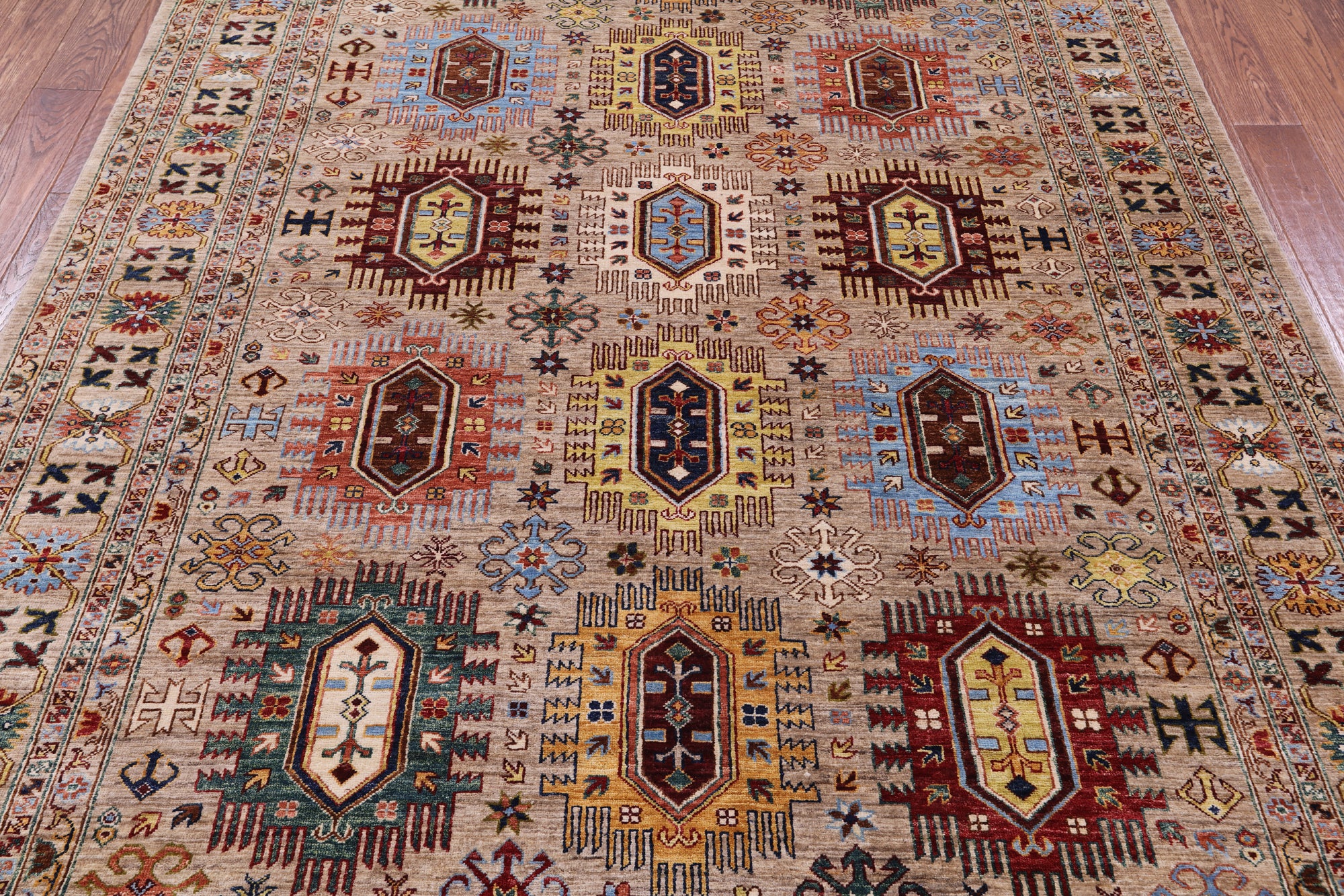 Turkmen Ersari Hand Knotted Wool Rug - 6' 11" X 9' 10" - Golden Nile