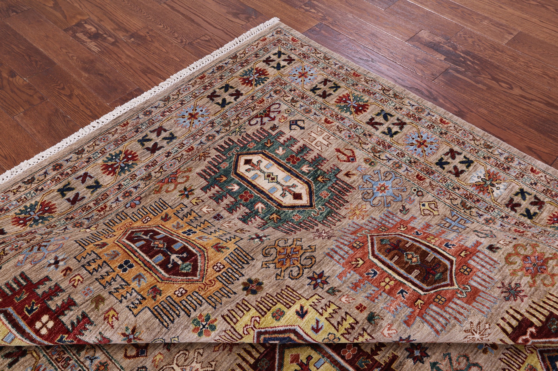 Turkmen Ersari Hand Knotted Wool Rug - 6' 11" X 9' 10" - Golden Nile