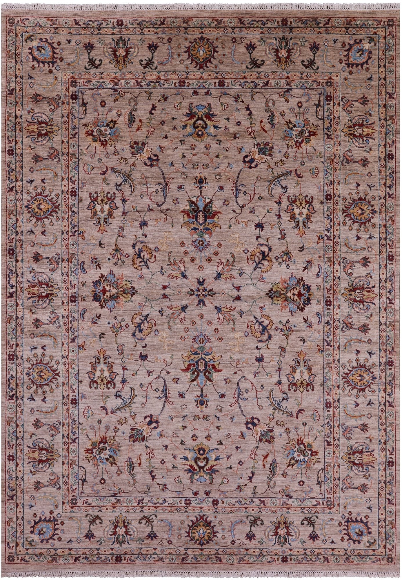 Peshawar Hand Knotted Wool Rug - 6' 11" X 9' 9" - Golden Nile