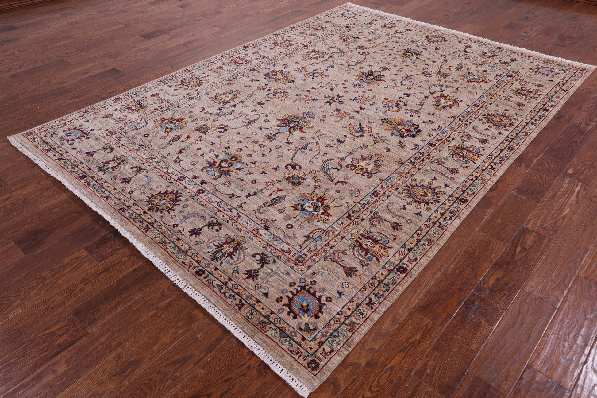 Peshawar Hand Knotted Wool Rug - 6' 11" X 9' 9" - Golden Nile