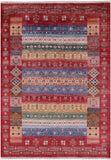 Tribal Persian Gabbeh Hand Knotted Wool Rug - 5' 10" X 8' 1" - Golden Nile