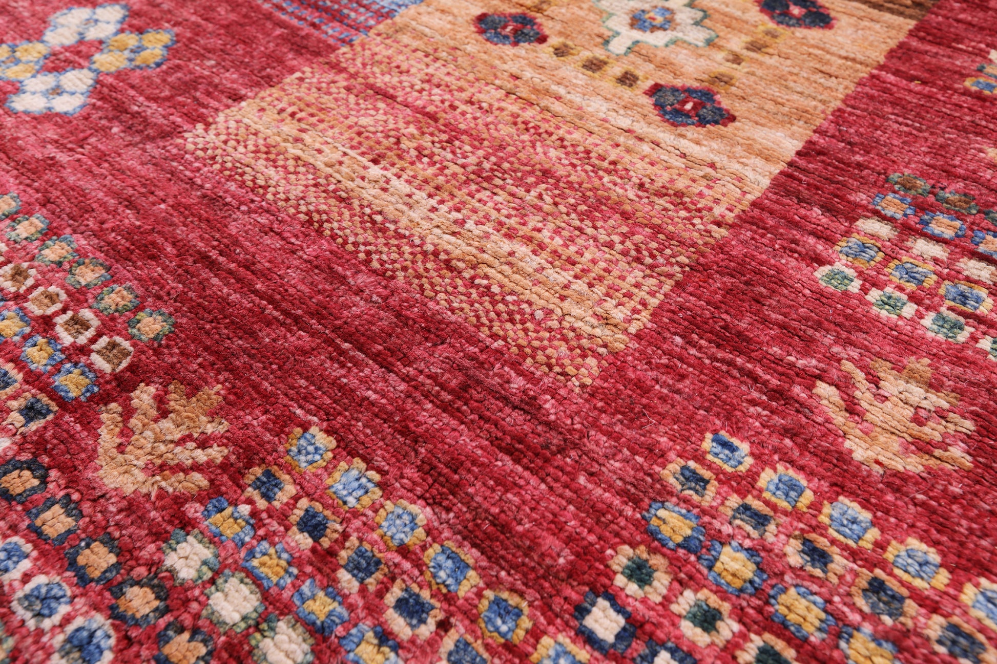 Tribal Persian Gabbeh Hand Knotted Wool Rug - 5' 10" X 8' 1" - Golden Nile