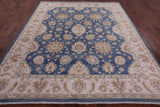 Blue Peshawar Hand Knotted Wool Rug - 8' 3" X 9' 11" - Golden Nile