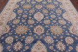 Blue Peshawar Hand Knotted Wool Rug - 8' 3" X 9' 11" - Golden Nile