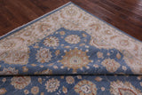 Blue Peshawar Hand Knotted Wool Rug - 8' 3" X 9' 11" - Golden Nile