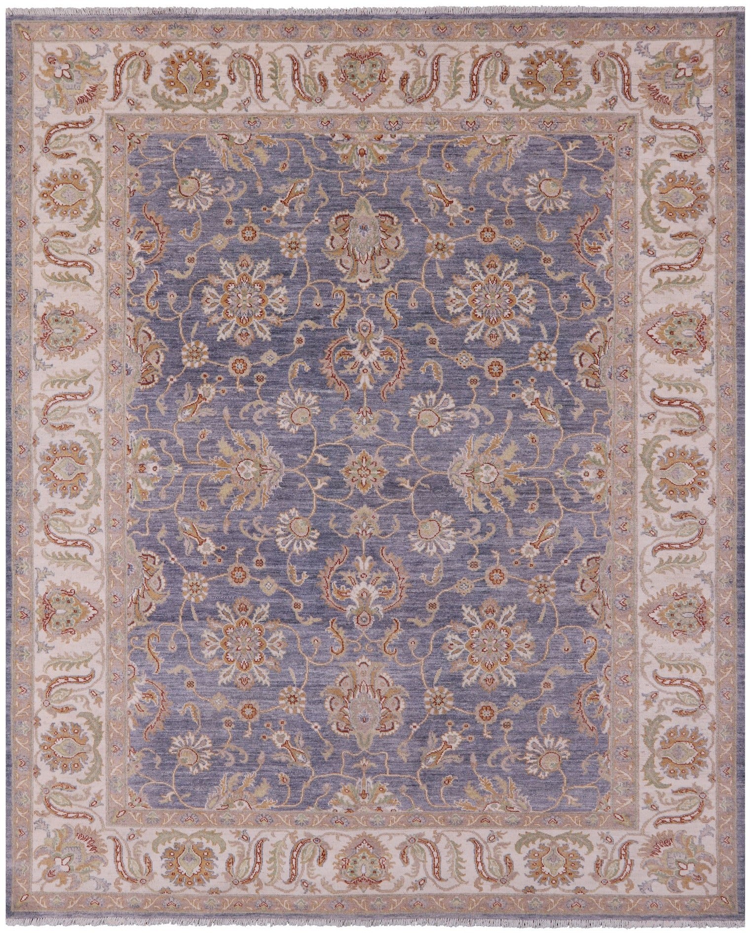 Peshawar Hand Knotted Wool Rug - 8' 0" X 9' 11" - Golden Nile