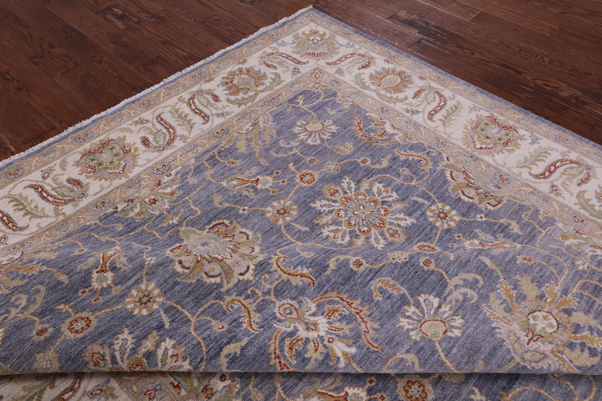 Peshawar Hand Knotted Wool Rug - 8' 0" X 9' 11" - Golden Nile