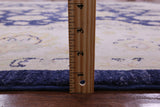Blue Peshawar Hand Knotted Wool Rug - 7' 11" X 9' 9" - Golden Nile