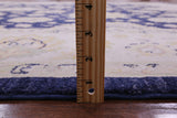 Blue Peshawar Hand Knotted Wool Rug - 7' 11" X 9' 9" - Golden Nile