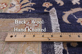 Blue Peshawar Hand Knotted Wool Rug - 7' 11" X 9' 11" - Golden Nile