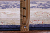 Blue Peshawar Hand Knotted Wool Rug - 7' 11" X 9' 11" - Golden Nile