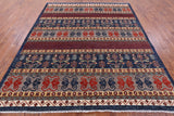 Tribal Persian Gabbeh Handmade Wool Rug - 8' 2" X 9' 8" - Golden Nile