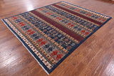 Tribal Persian Gabbeh Handmade Wool Rug - 8' 2" X 9' 8" - Golden Nile
