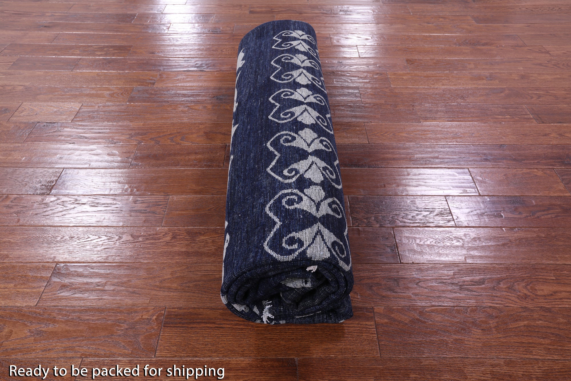 Blue Tribal Persian Gabbeh Handmade Wool Rug - 8' 1" X 10' 0" - Golden Nile