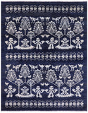 Blue Tribal Persian Gabbeh Handmade Wool Rug - 8' 1" X 10' 0" - Golden Nile