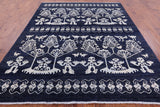 Blue Tribal Persian Gabbeh Handmade Wool Rug - 8' 1" X 10' 0" - Golden Nile