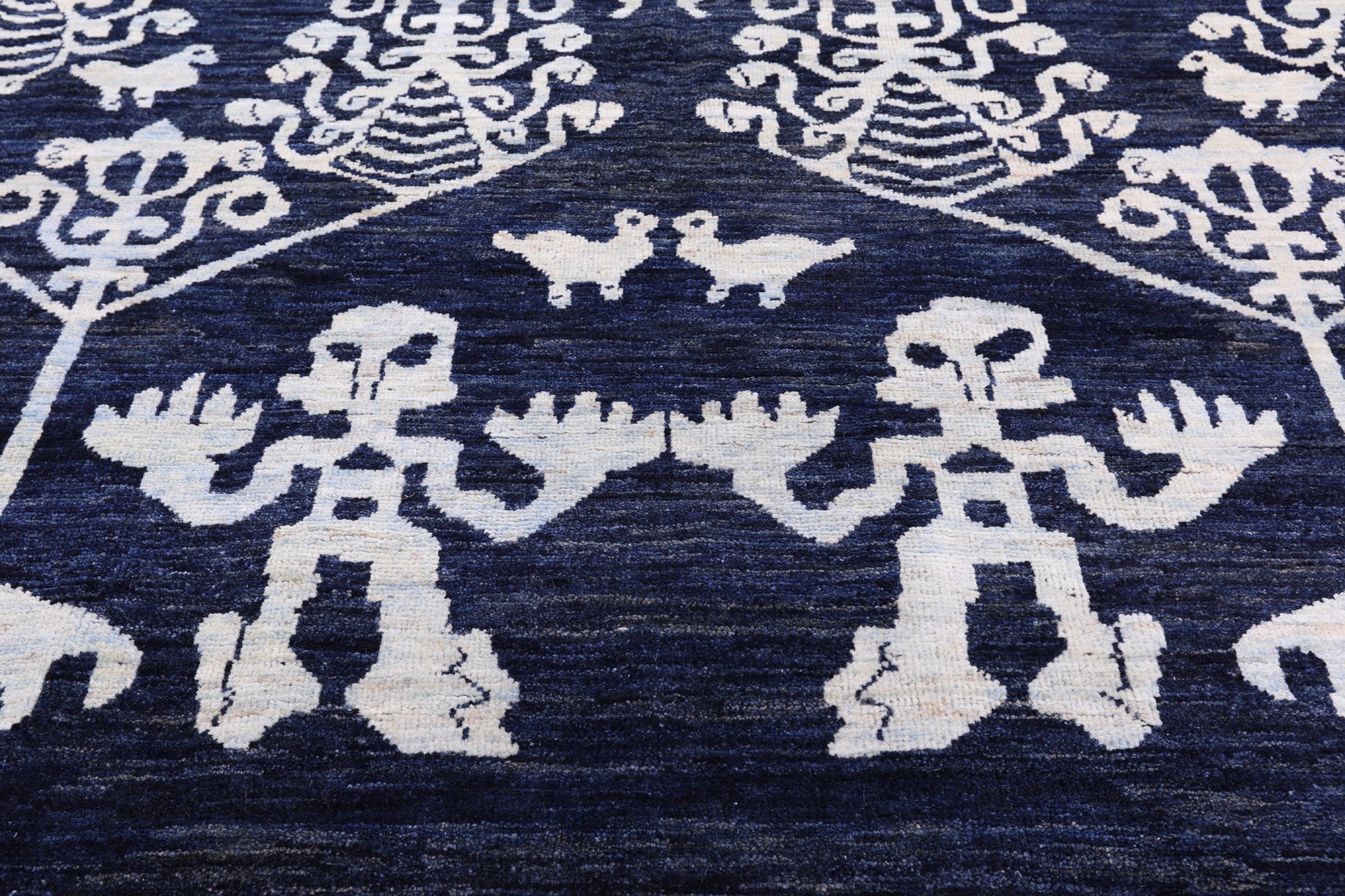 Blue Tribal Persian Gabbeh Handmade Wool Rug - 8' 1" X 10' 0" - Golden Nile