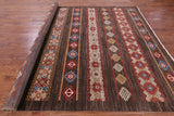 Brown Tribal Persian Gabbeh Hand Knotted Wool Rug - 8' 1" X 10' 2" - Golden Nile